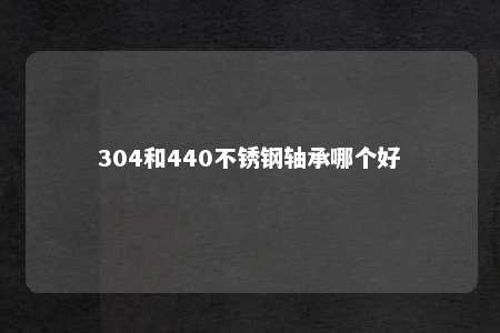 304和440不锈钢轴承哪个好 